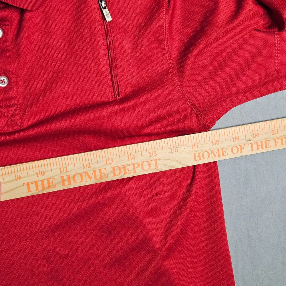 Scottevest Polo Shirt Mens Small Red Zip Pocket Performance Stretch Travel TEC - Picture 11 of 15